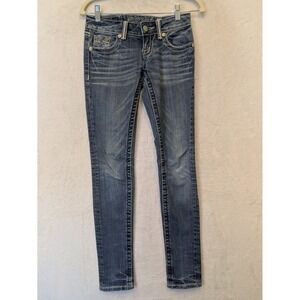 Miss Me Jeans Skinny Blue Denim Women Size 24 Inseam 33
